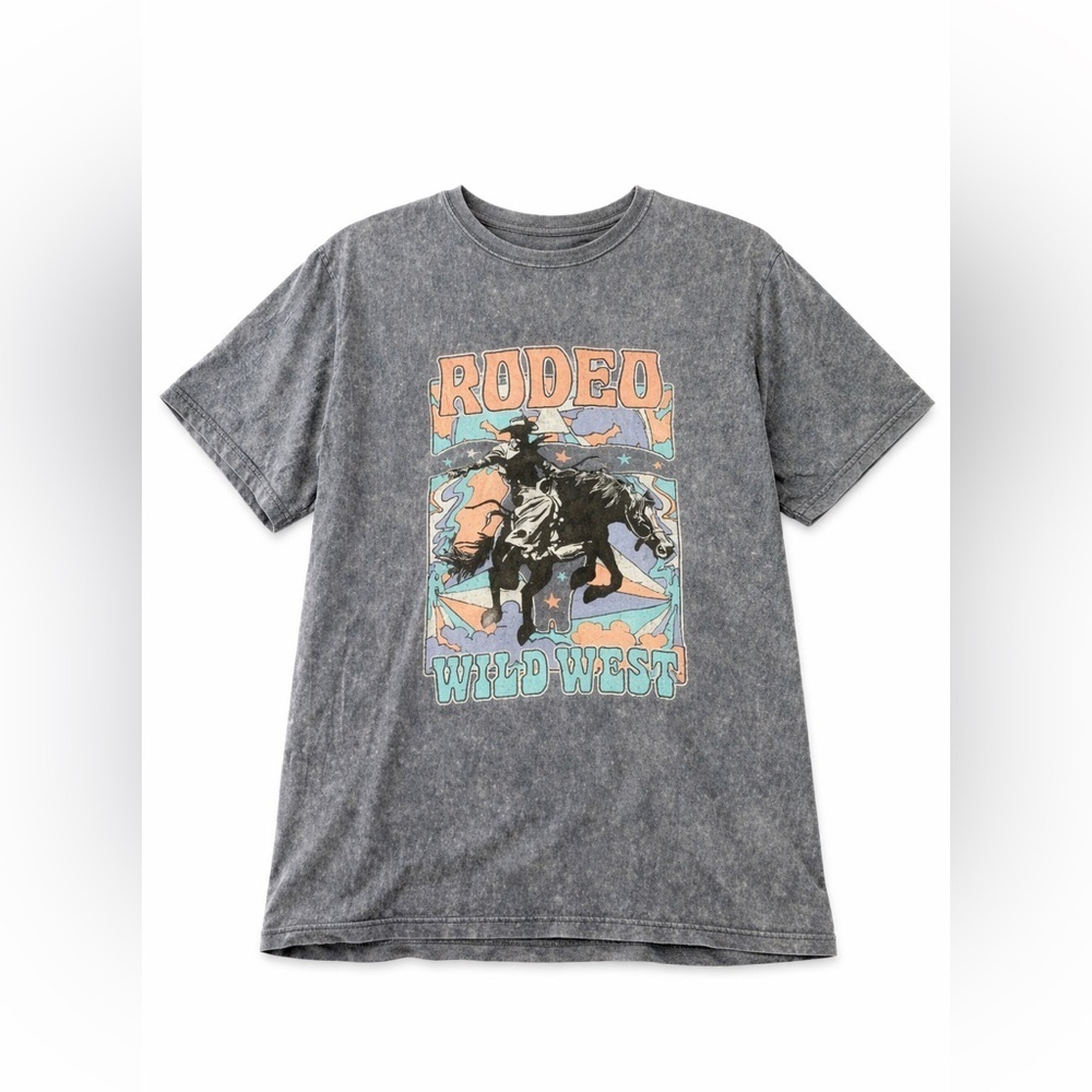 Rodeo Wild West Graphic Gray oversized T-Shirt